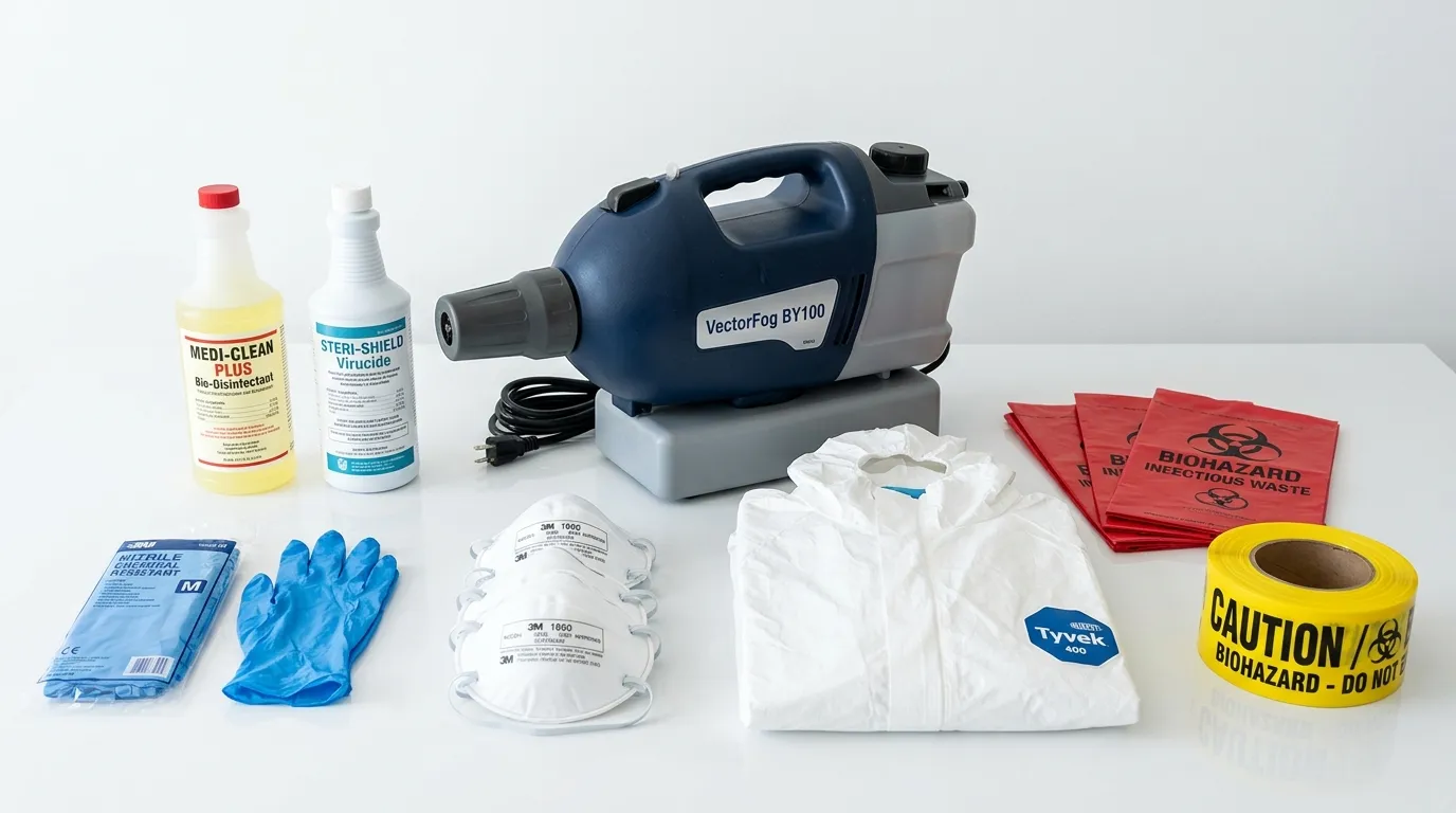 Professional biohazard remediation crew working in Weymouth